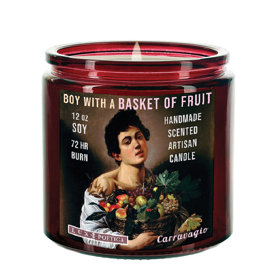 Boy with basket of fruit 13-Ounce Scented Soy Candle