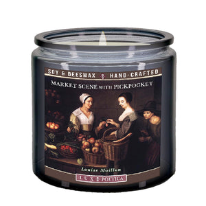 Market scene with pickpocket 13-Ounce Scented Soy Candle