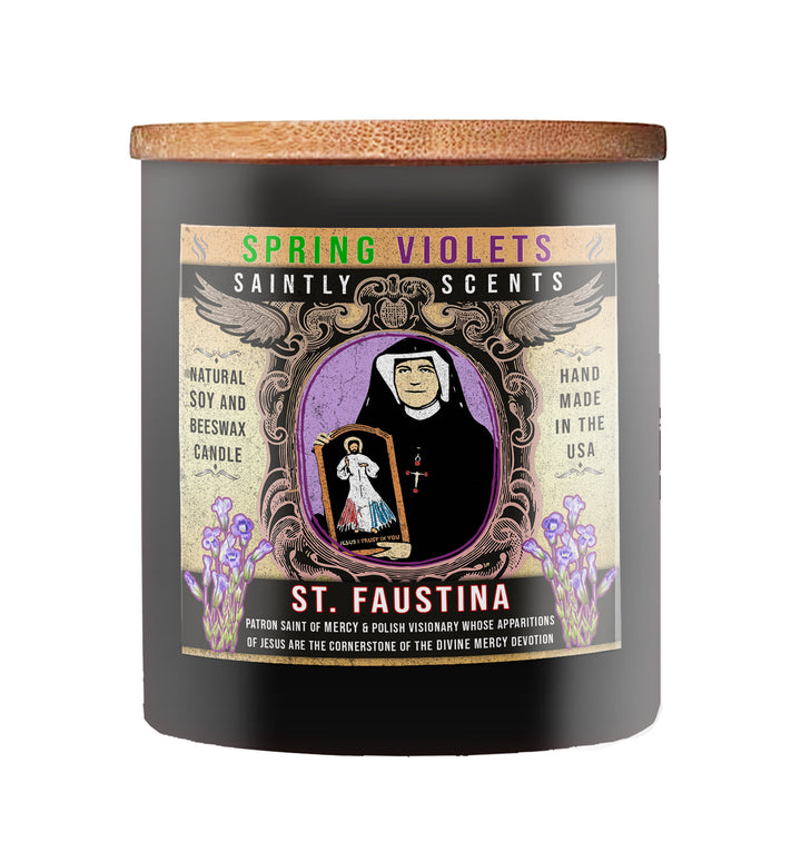 Saint Faustina Spring Violets Scented Candle 