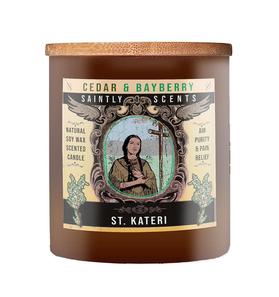 Saint Kateri Cypress and Bayberry Scented Candle 