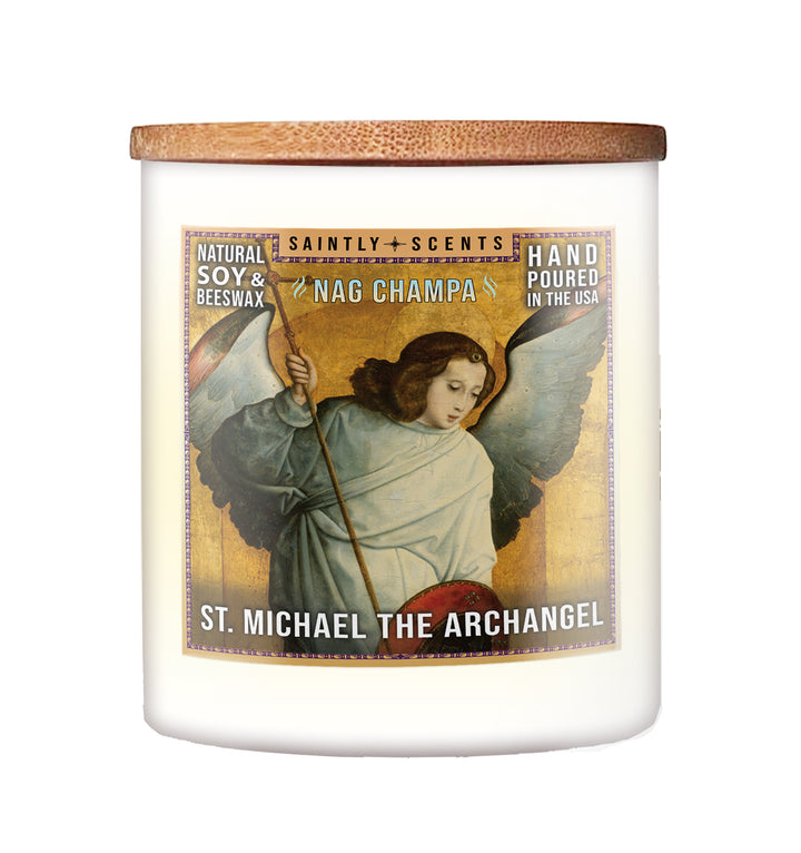 Saint Michael the Archangel Nag Champa Scented Candle 
