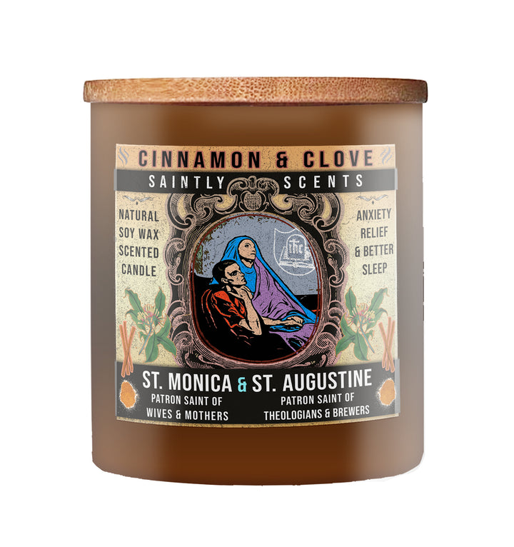 Saint Monica and Saint Augustine Cinnamon and Clove Scented Candle 