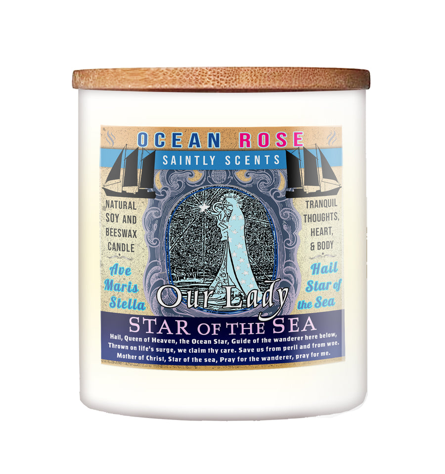 Our Lady Star of the Sea Ocean Rose Scented Candle 