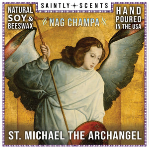 St. Michael Nag Champa Scented Soy-Beeswax Candle